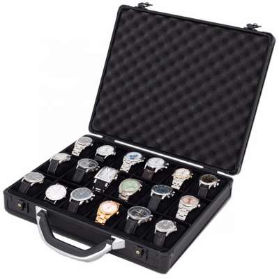 Portable oem stainless metal aluminum 18pcs watch strap case for men