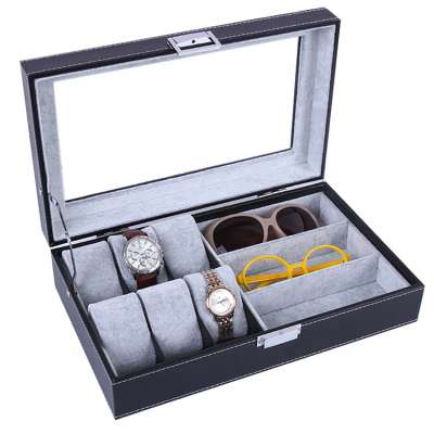 Custom beauty PU leather display watch sunglass box