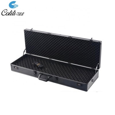 Black long multi metal aluminum rifle gun case for equipment